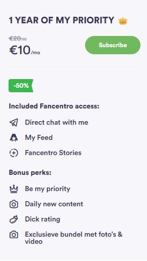 subscribe bij fancentro voor 12 maanden