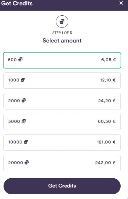 credits kopen op nieuwe fancentro website